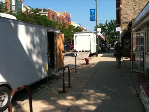 Lots of semis with equipment...